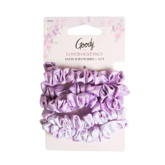 Goody x LoveShackFancy Satin Scrunchies - Happy Thoughts & Ribbon Rosa - 5ct