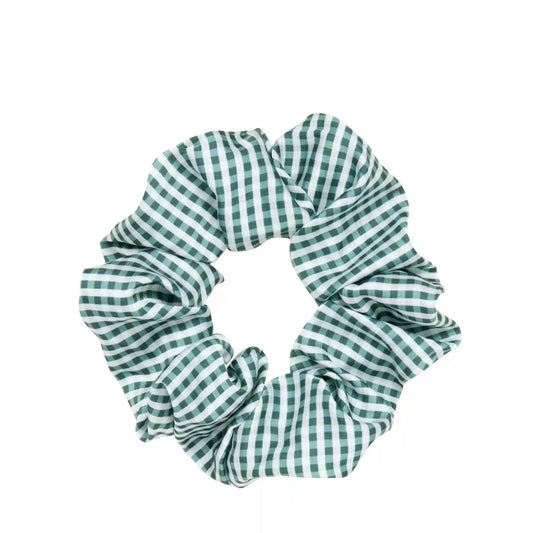 Wet Brush × Hill House Large Satin Scrunchie - Olive Gingham