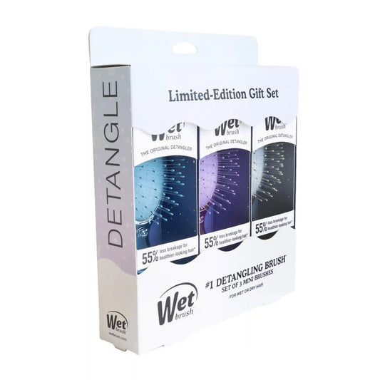 Festive Finish Mini Detangler Trio Gift Set - Blue, Purple, Silver