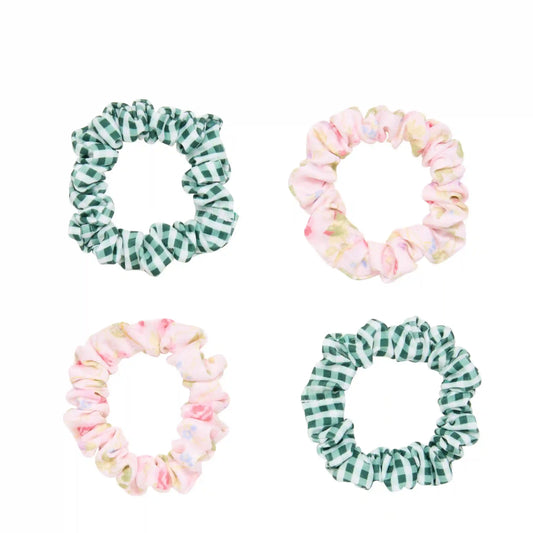 Wet Brush × Hill House Skinny Satin Scrunchies, 4ct - Pink/Green