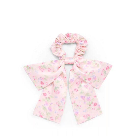 Wet Brush × Hill House Scarf Bow Scrunchie - Pink Bluebonnet Floral