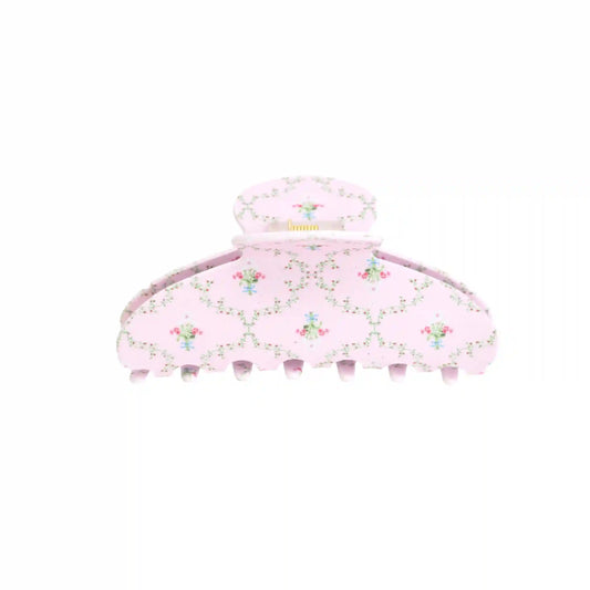 Wet Brush x Hill House Large Claw Clip - Matte Pink Trellis