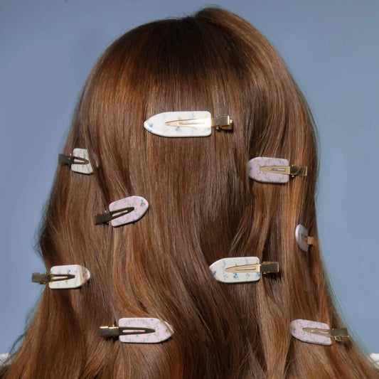 Wet Brush x Hill House Creaseless Clips - Bluebell Waltz & Pink Trellis - 4ct